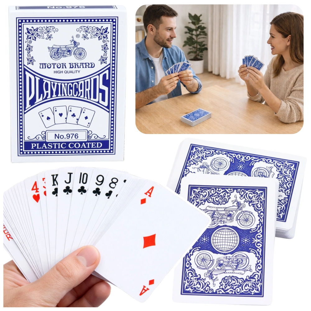 Klasické hrací karty s plastovou povrchovou úpravou – modré