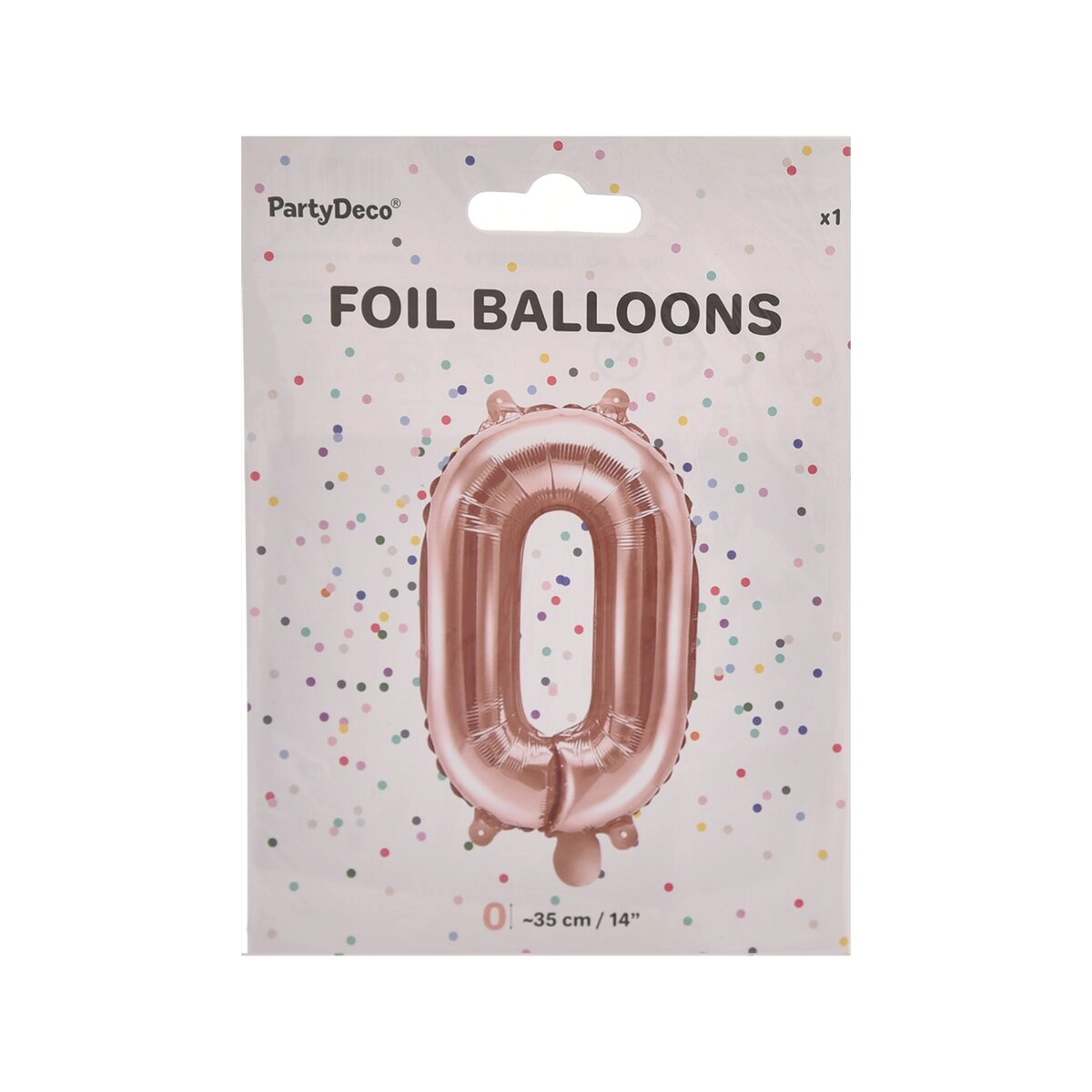 Levně Balón foliový číslice RŮŽOVO ZLATÁ ROSE GOLD 0 35 cm NELZE PLNIT HELIEM