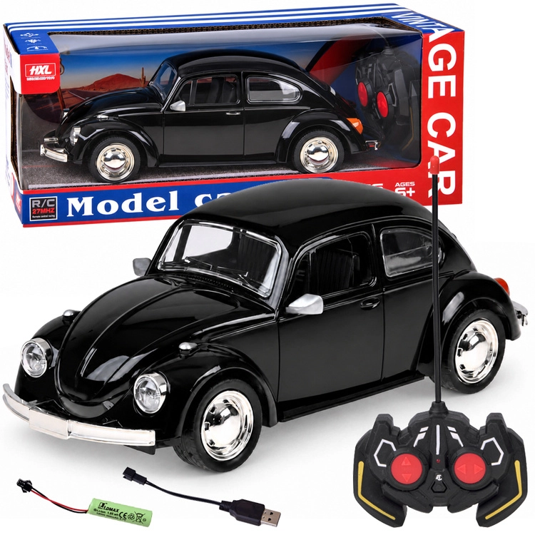 Dálkově ovládané retro auto Brouk 1:16 černé