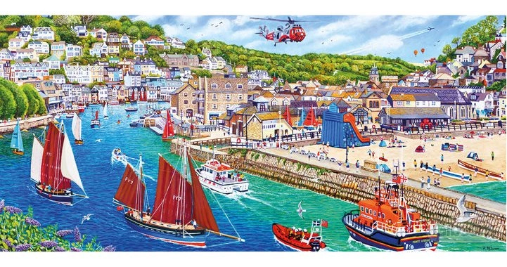 GIBSONS Panoramatické puzzle Přístav Looe, Cornwall 636 dílků