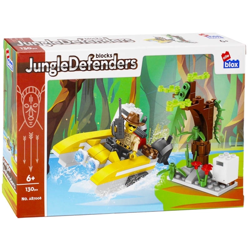 Stavebnice Jungle Defenders – průzkumný motorový člun a strom