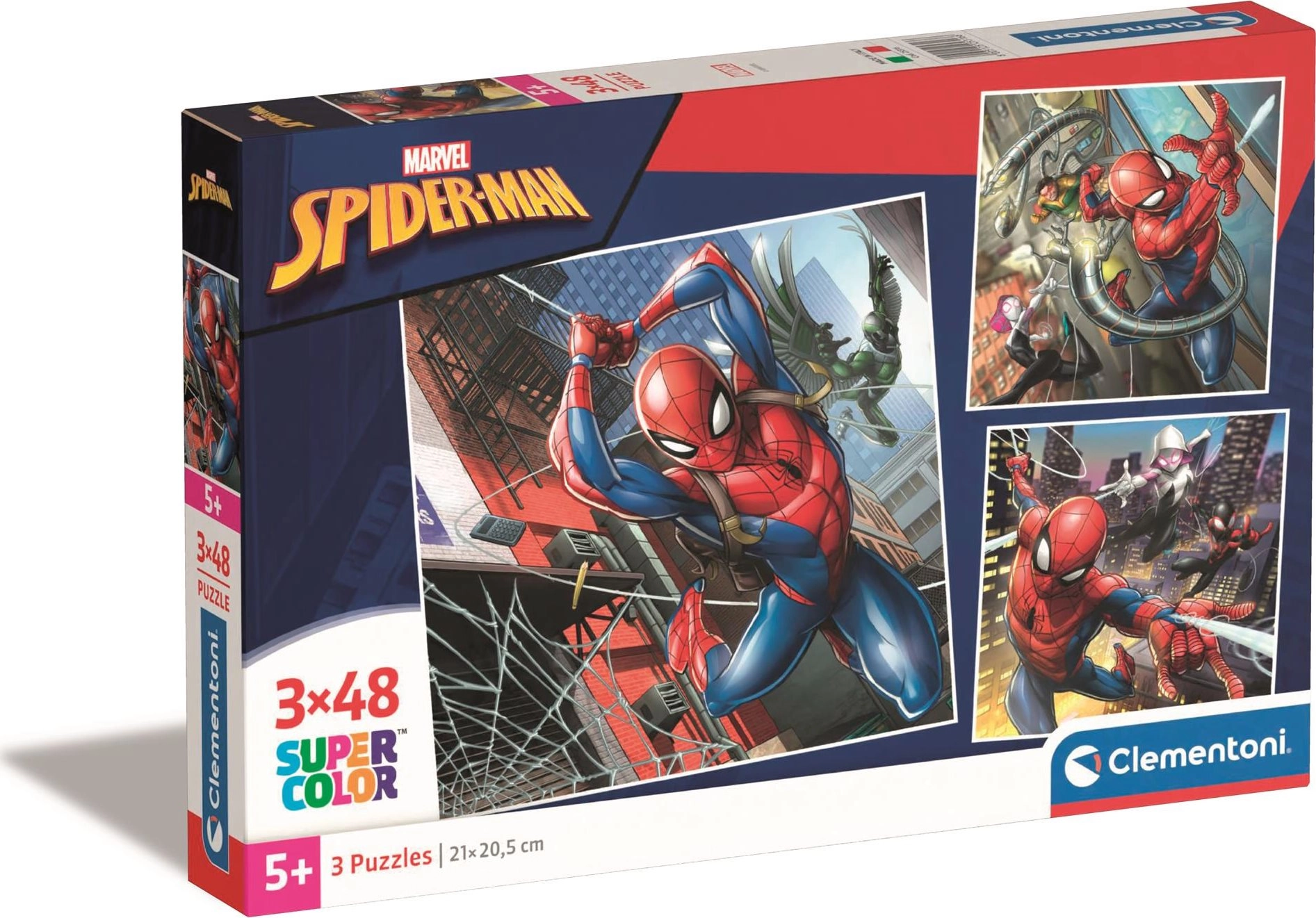 Clementoni - Puzzle 3x48 Square Marvel Spider-Man