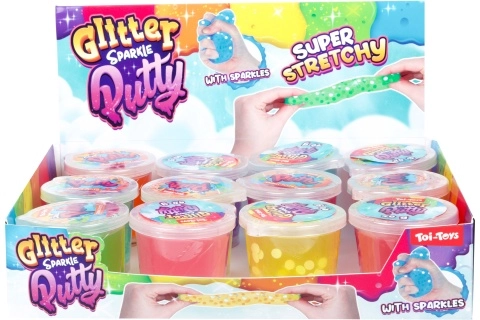 Sliz se třpytkami v kelímku