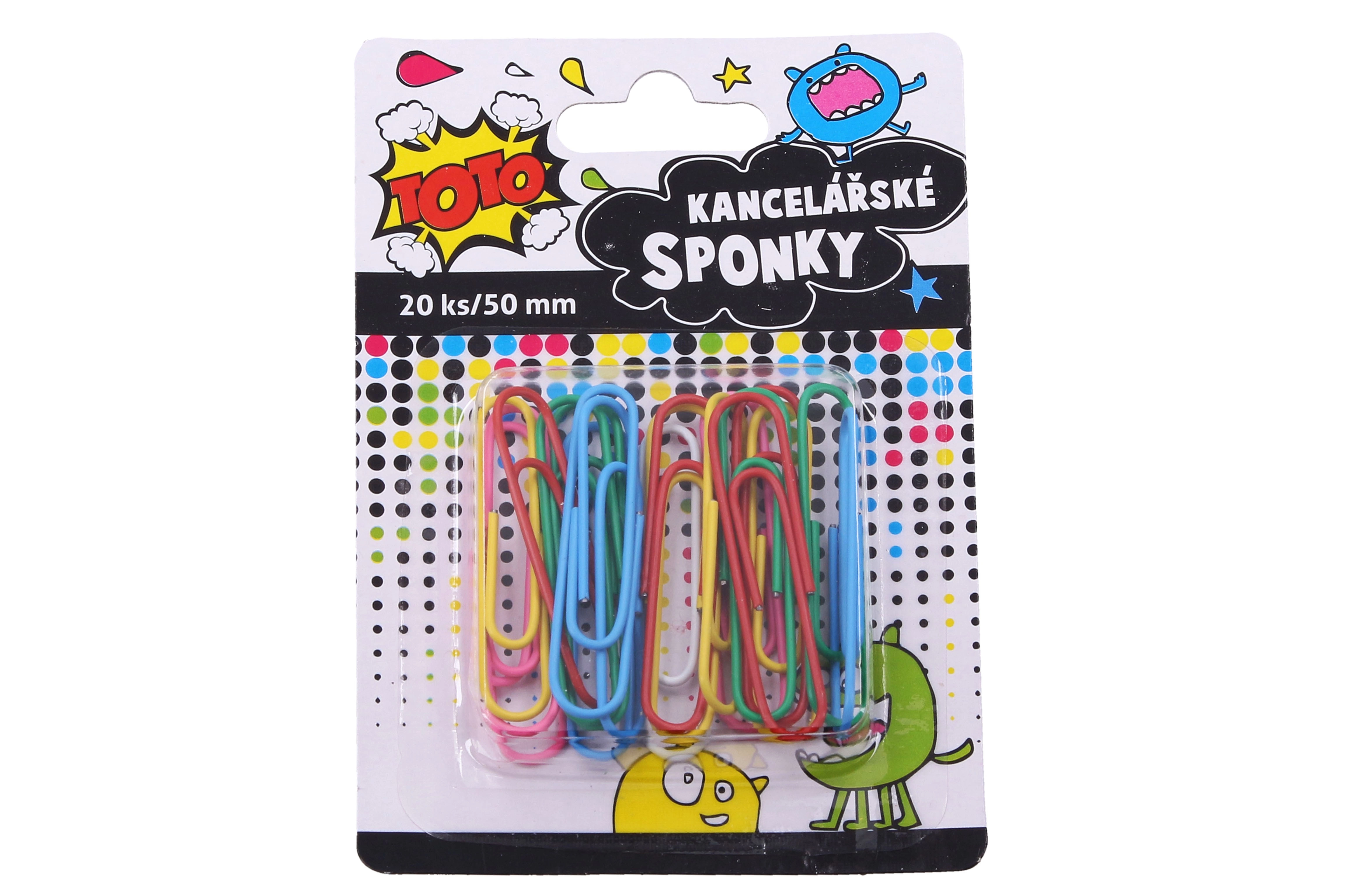 Levně TOTO Sponka kancelářská barevná 20 ks 50 mm