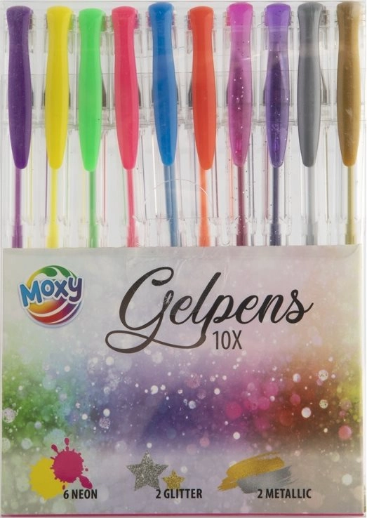 Moxy sada gelových per 10 ks – metalická, pastelová a neonová