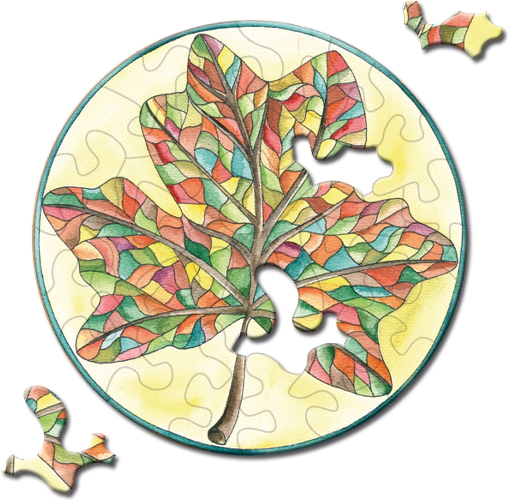 Kulaté puzzle CURIOSI Picoli – list, 33 dílků