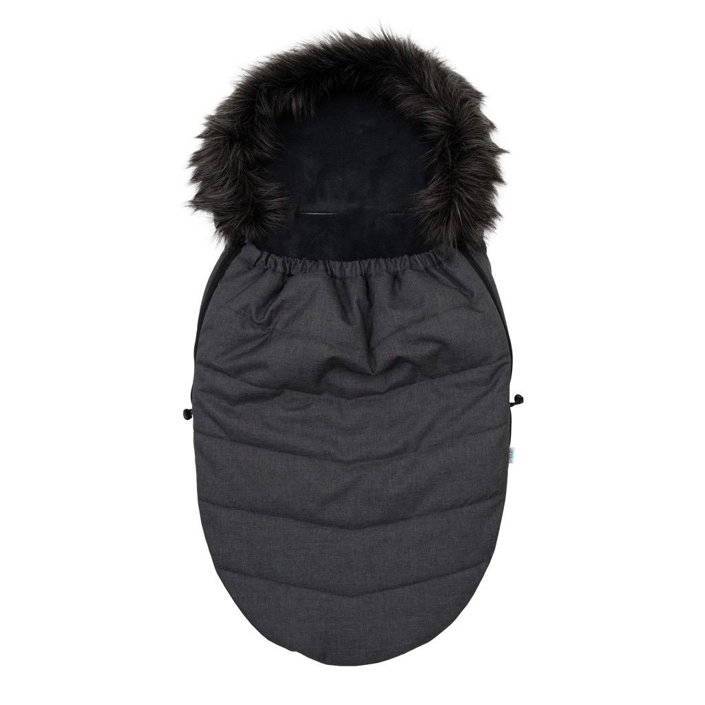 Dětský fusak s kožíškem tmavě šedý NEW BABY