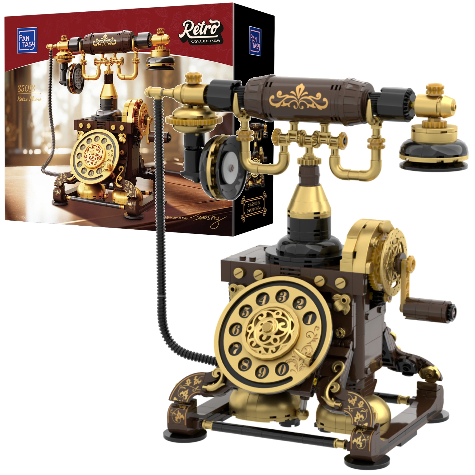 Stavebnice PANTASY Retro telefon s pohyblivými doplňky