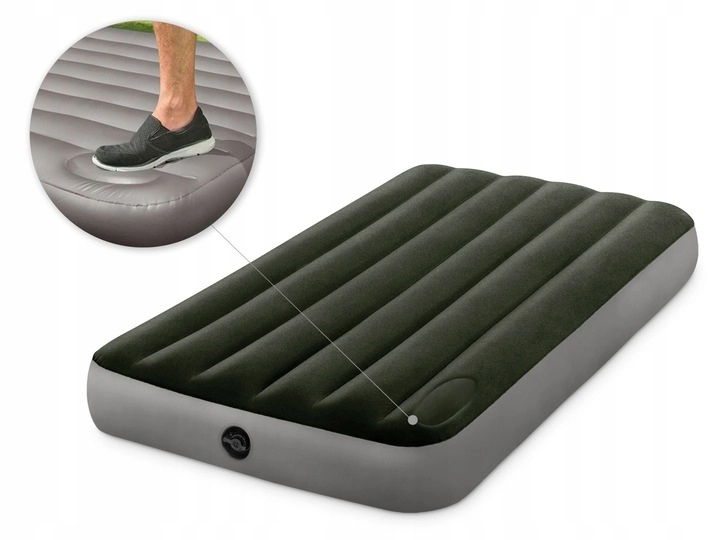 Nafukovací postel Intex 64761 Dura-Beam Twin Downy 99x191x25cm s nožní pumpou