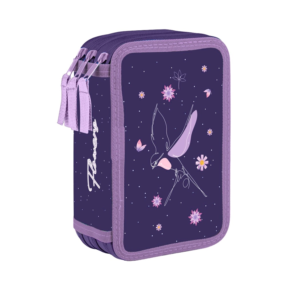 Penál 3 p. prázdný Flowers KARTONPP