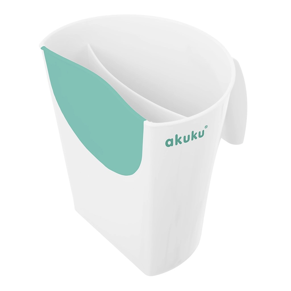 Nádobka na oplachování vlasů pro děti AKUKU, bílo‑mátová