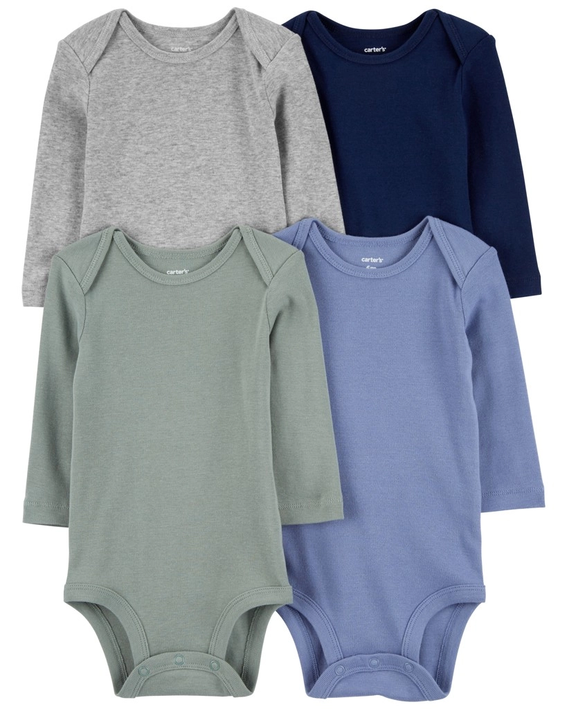 Levně CARTER'S Body dlouhý rukáv Blue Green Gray kluk 4ks