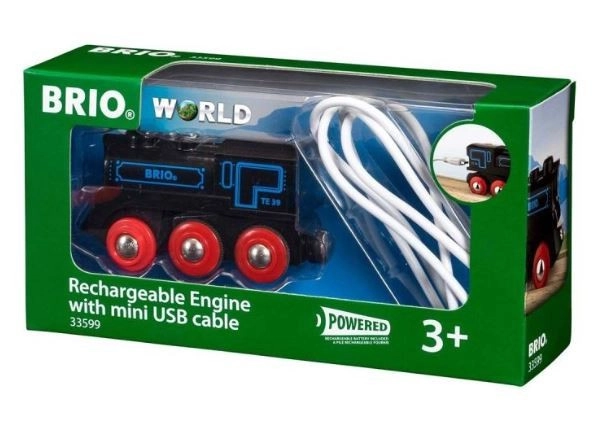 Vláčkodráha mašinka - Elektrická s pohonem, Nabíjecí přes USB mini kabel (Brio)