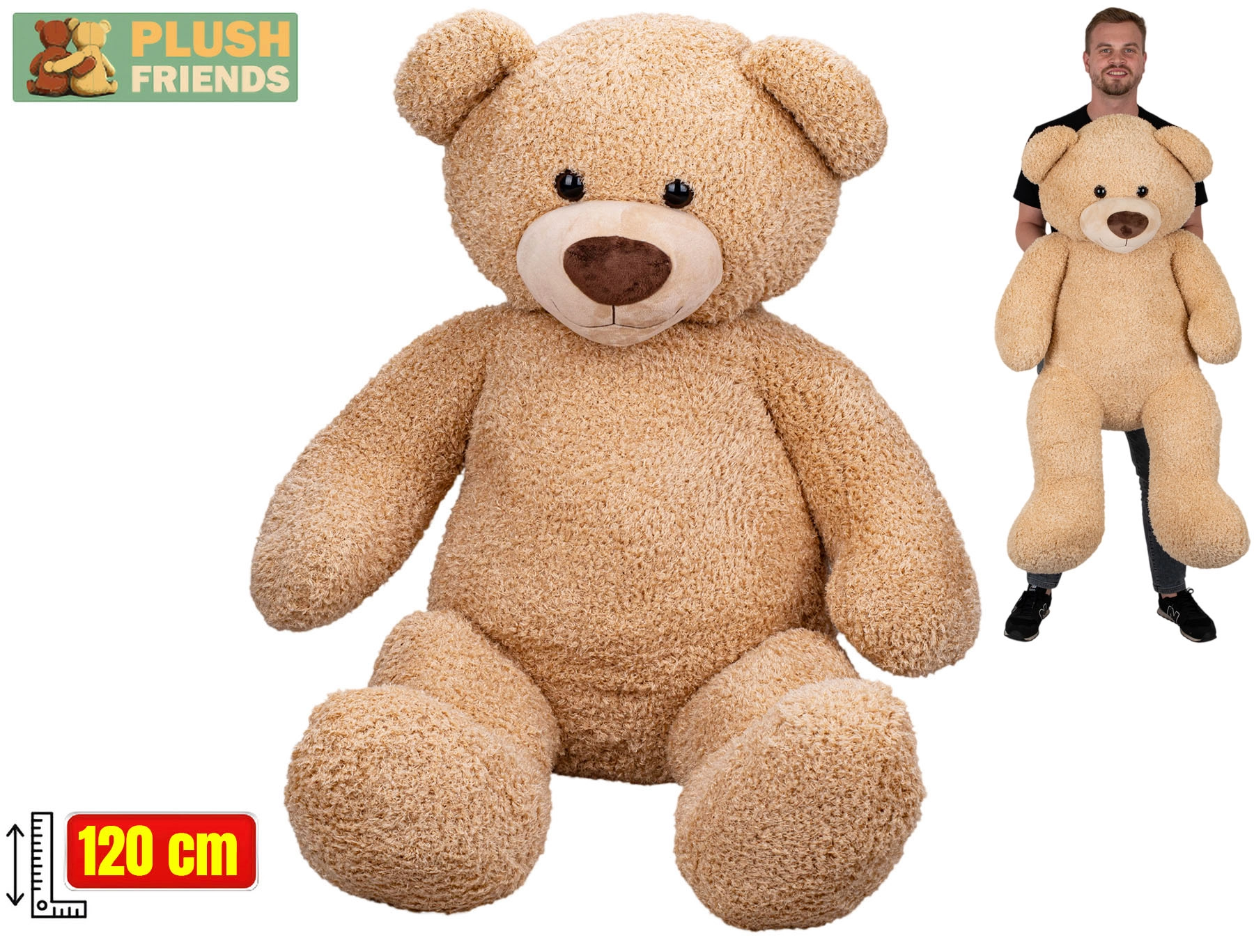 Plush Friends plyšový medvěd 120 cm béžový