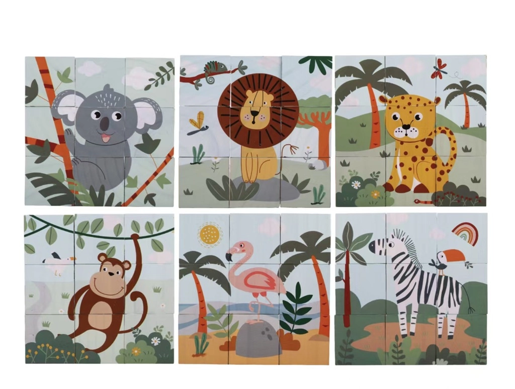 dřevěné kostky safari 2kids toys