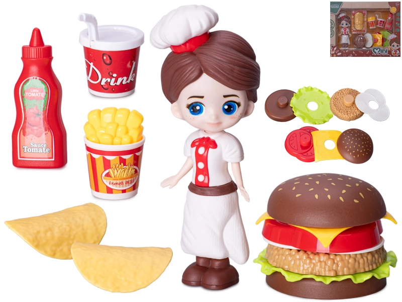 Panenka kuchařka 15 cm s doplňky