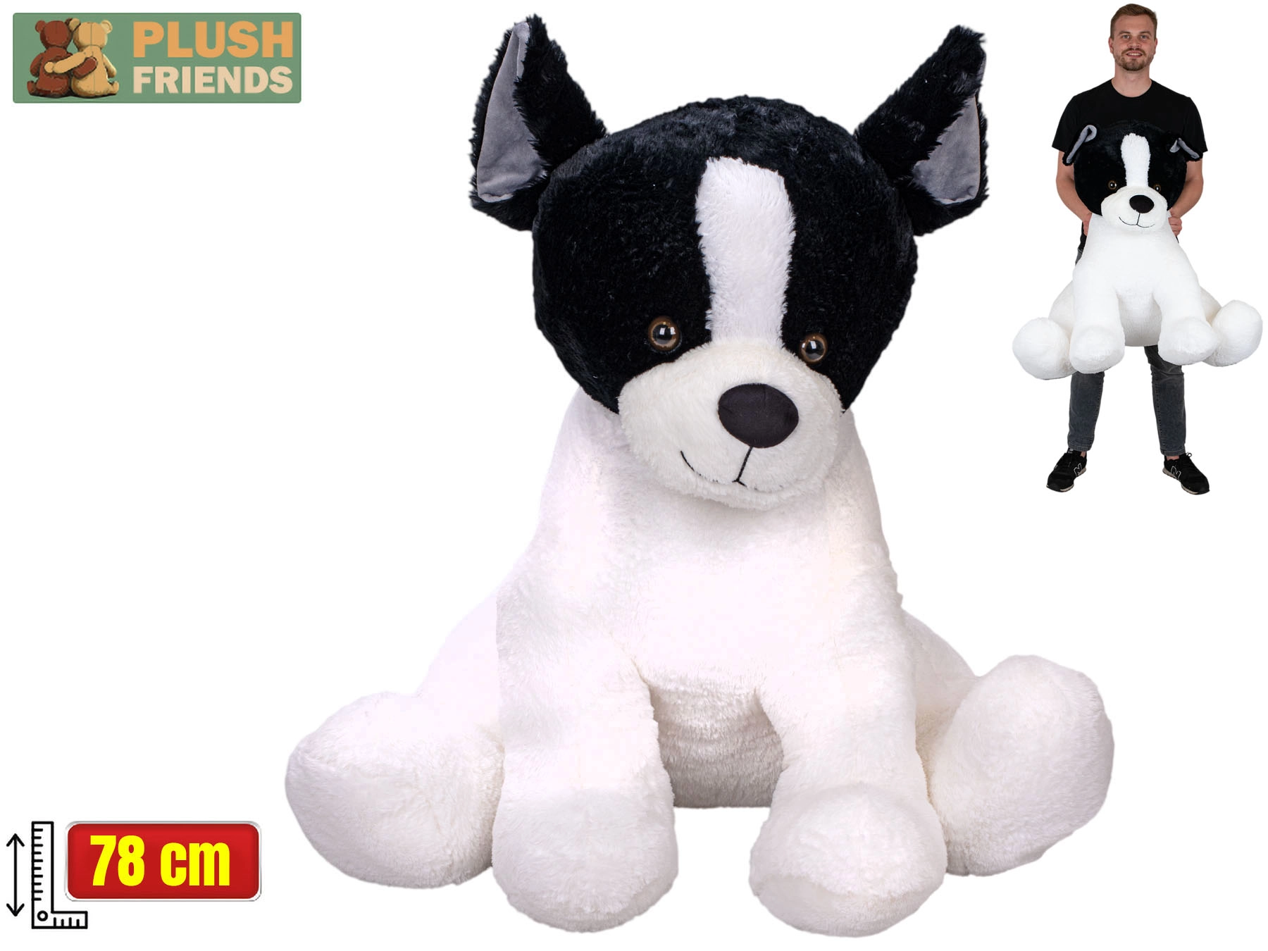 Plush Friends francouzský buldoček plyšový 78 cm