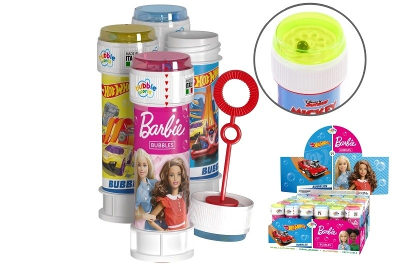 Bublifuk Mattel Barbie a Hot Wheels 60 ml display 36 ks
