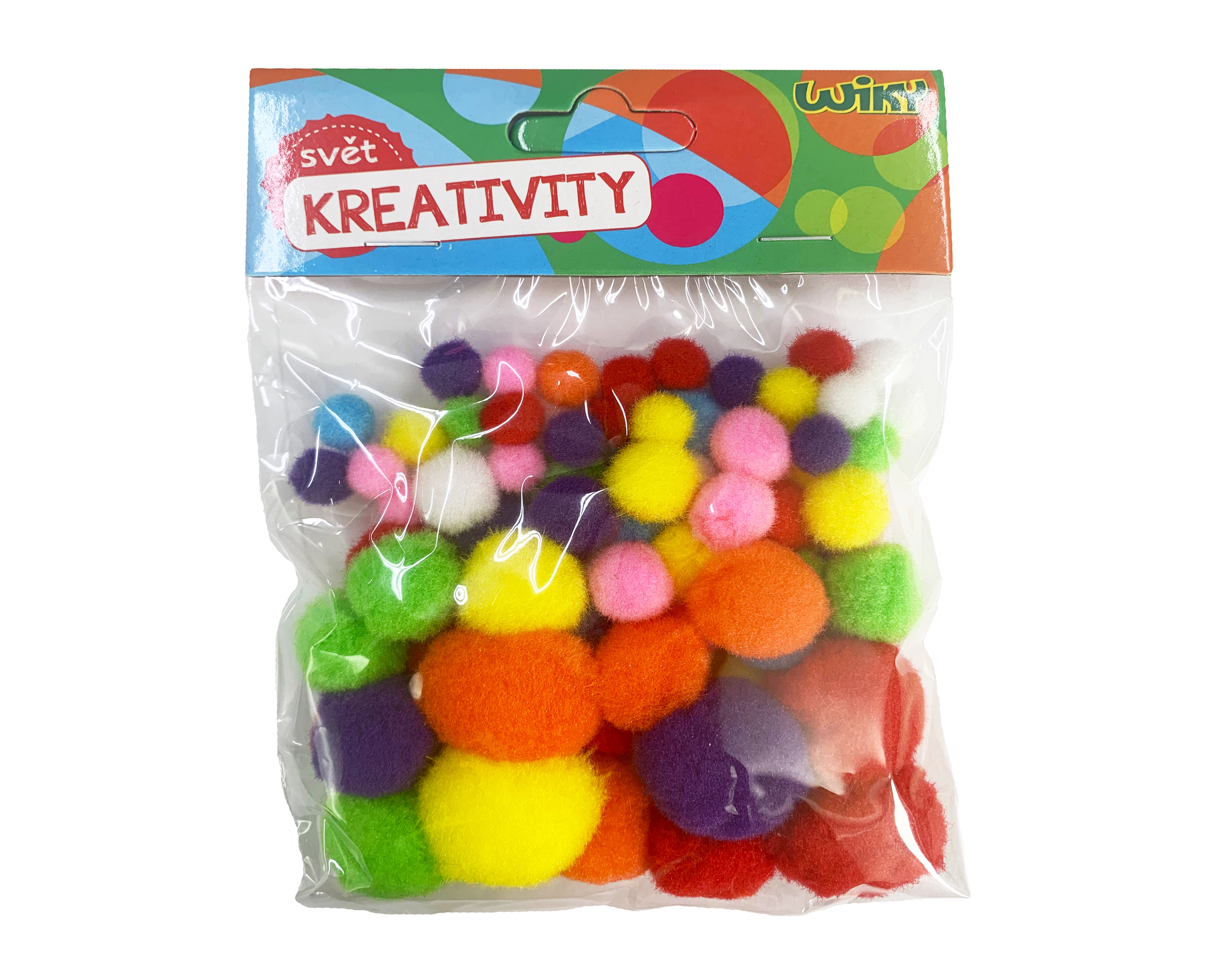 Levně Bambulky pom poms 20mm bar.pastel mix 30ks