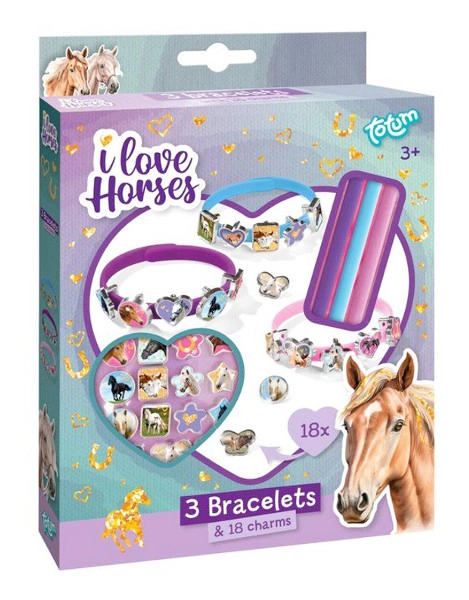 Sada na výrobu náramků s přívěsky Koně