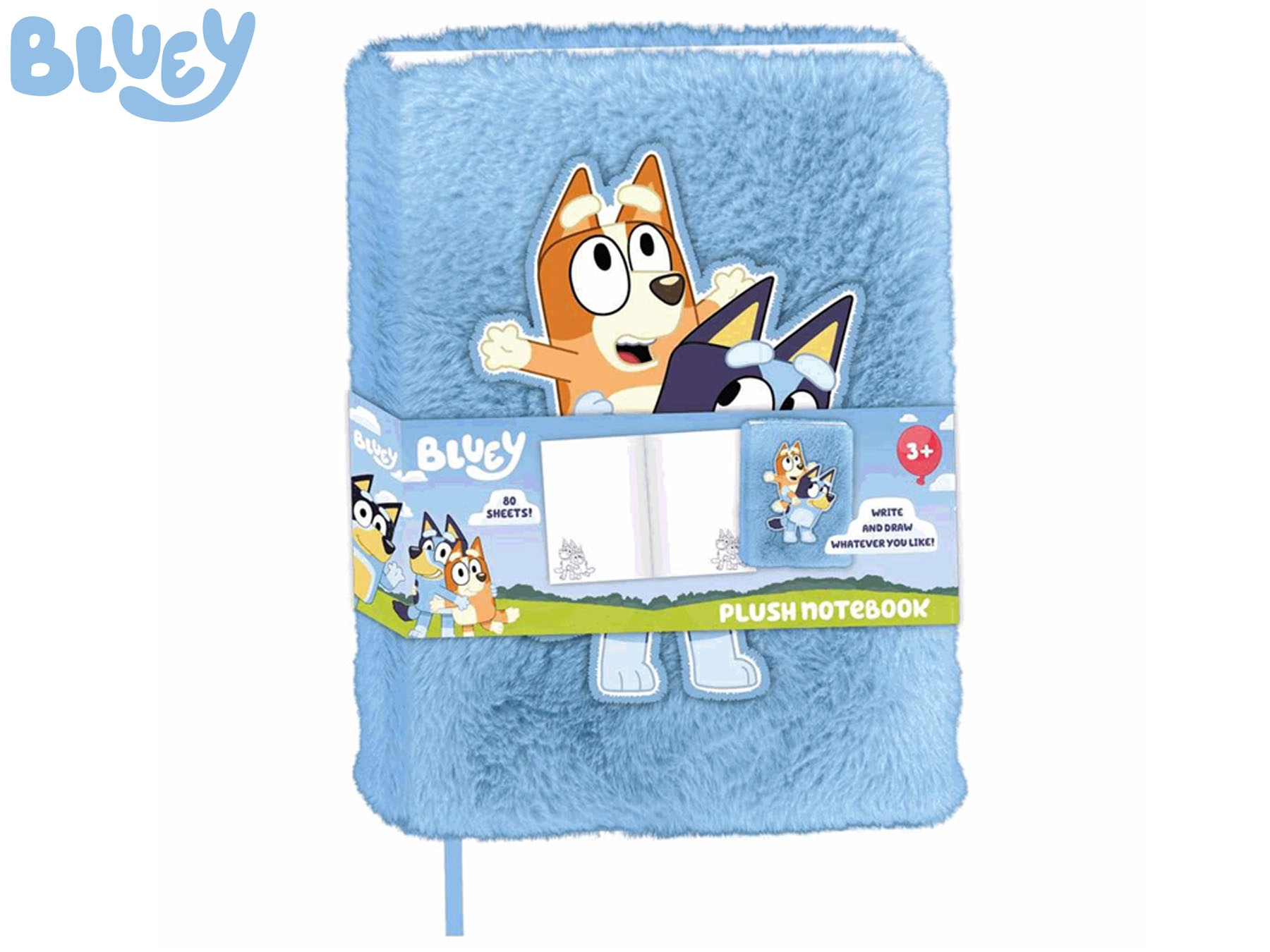 Plyšový zápisník BLUEY A5, 80 stran