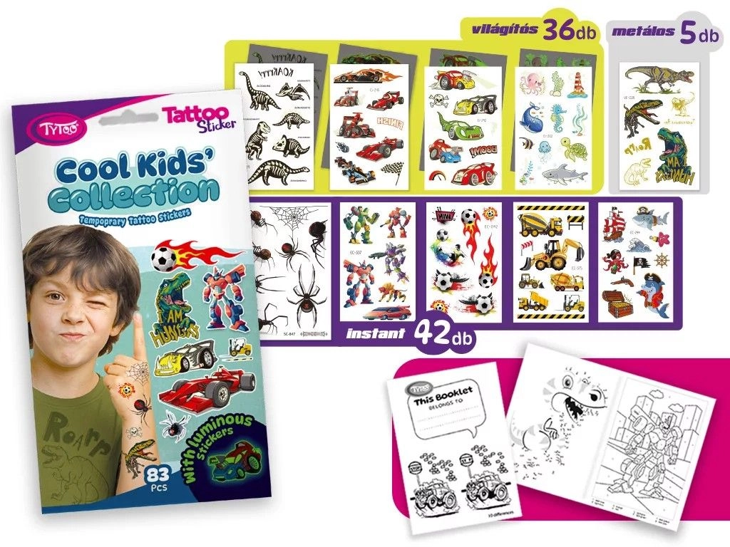 Sada samolepek na tetování Cool Kids' Collection