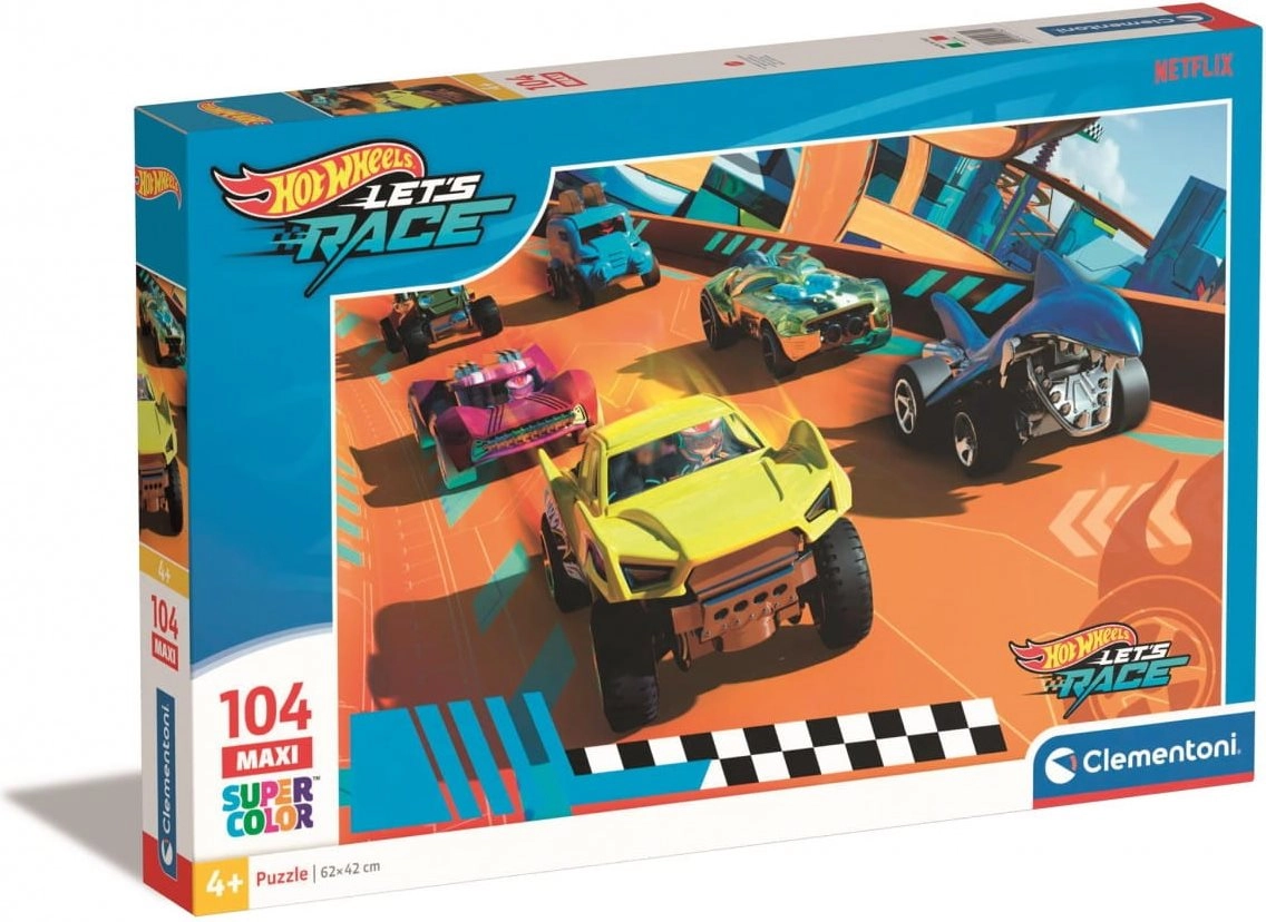 CLEMENTONI Puzzle Hot Wheels MAXI 104 dílků