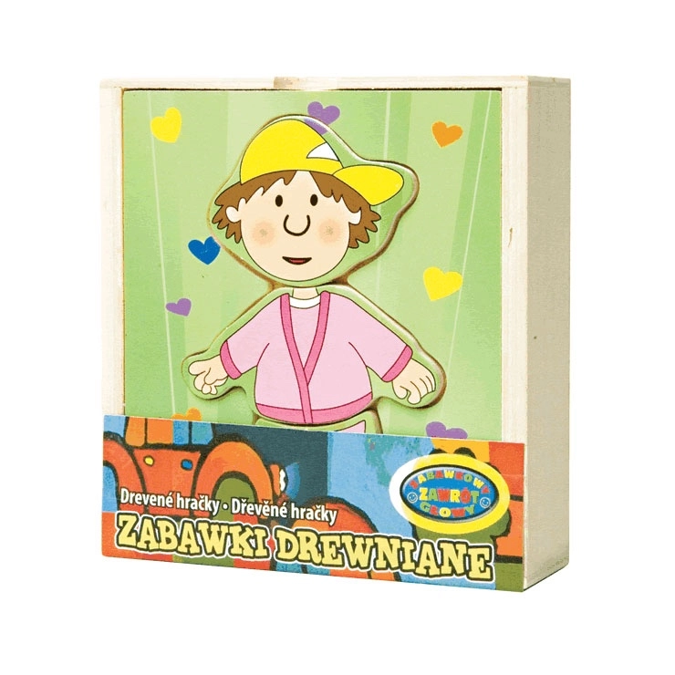 Oblékni chlapce – dřevěné puzzle