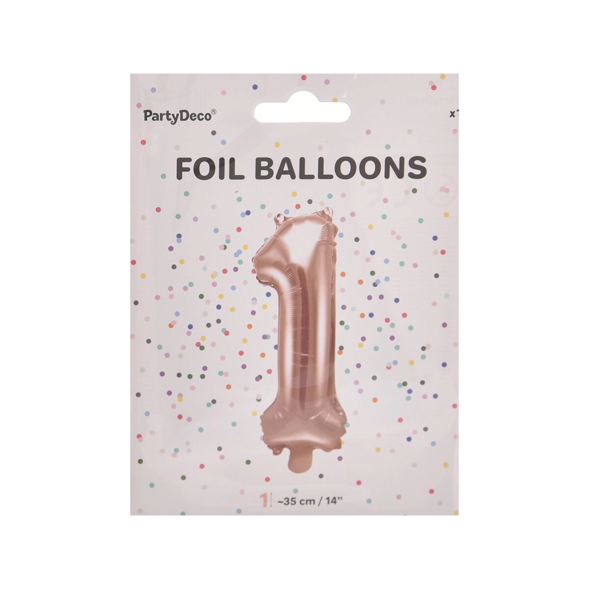 Levně Balón foliový číslice RŮŽOVO ZLATÁ ROSE GOLD 1 35 cm NELZE PLNIT HELIEM