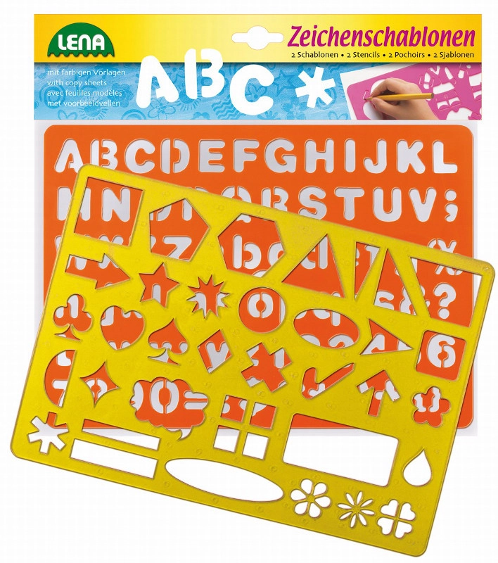 Levně kreslící šablony symboly písmena