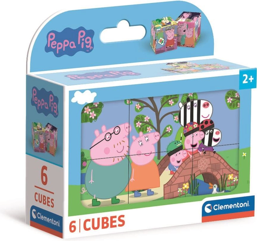 Levně Clementoni Obrázkové kostky kubus Play For Future 6 kostek Prasátko Peppa