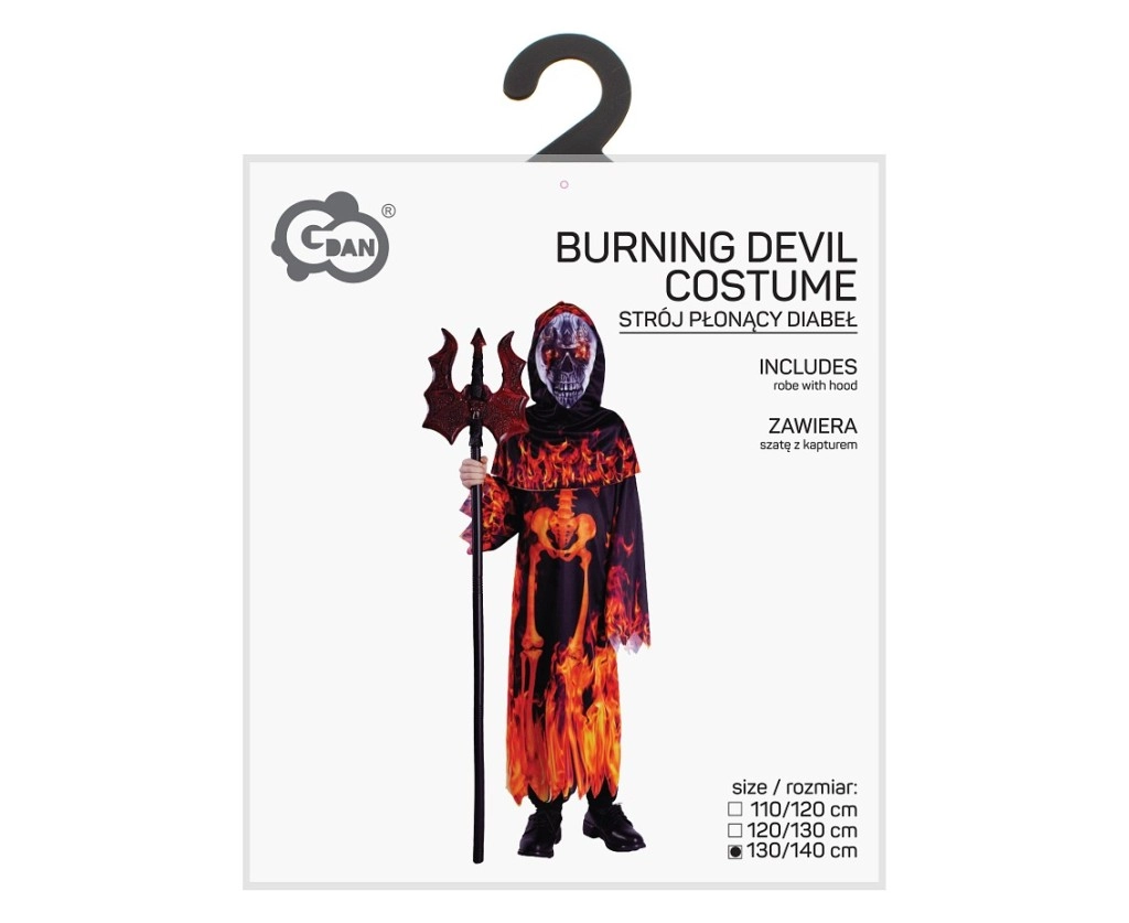 Dětský kostým ďábel s kapucí 130–140 cm