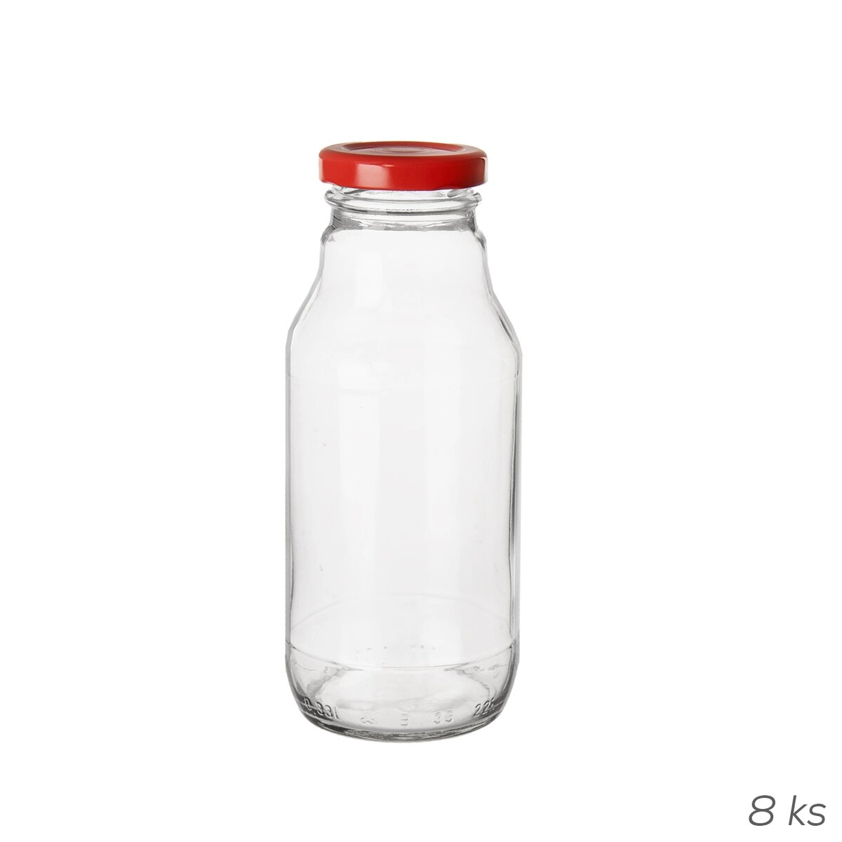 Skleněná láhev s kovovým víčkem 0,33 l (8 ks)