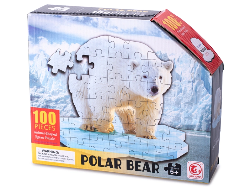 Obrysové puzzle lední medvěd 100 dílků