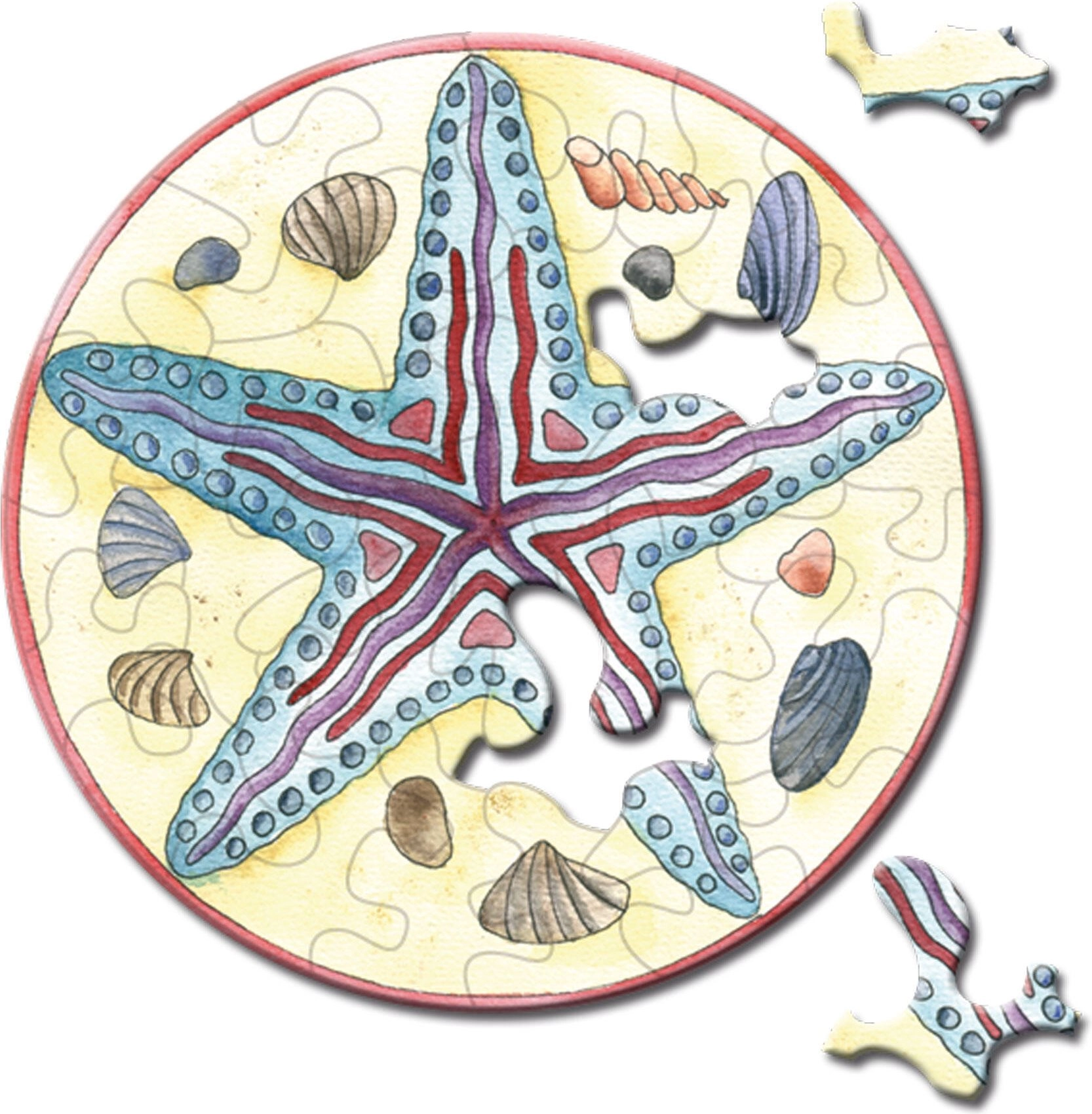 Kulaté puzzle CURIOSI Picoli – hvězdice, 33 dílků