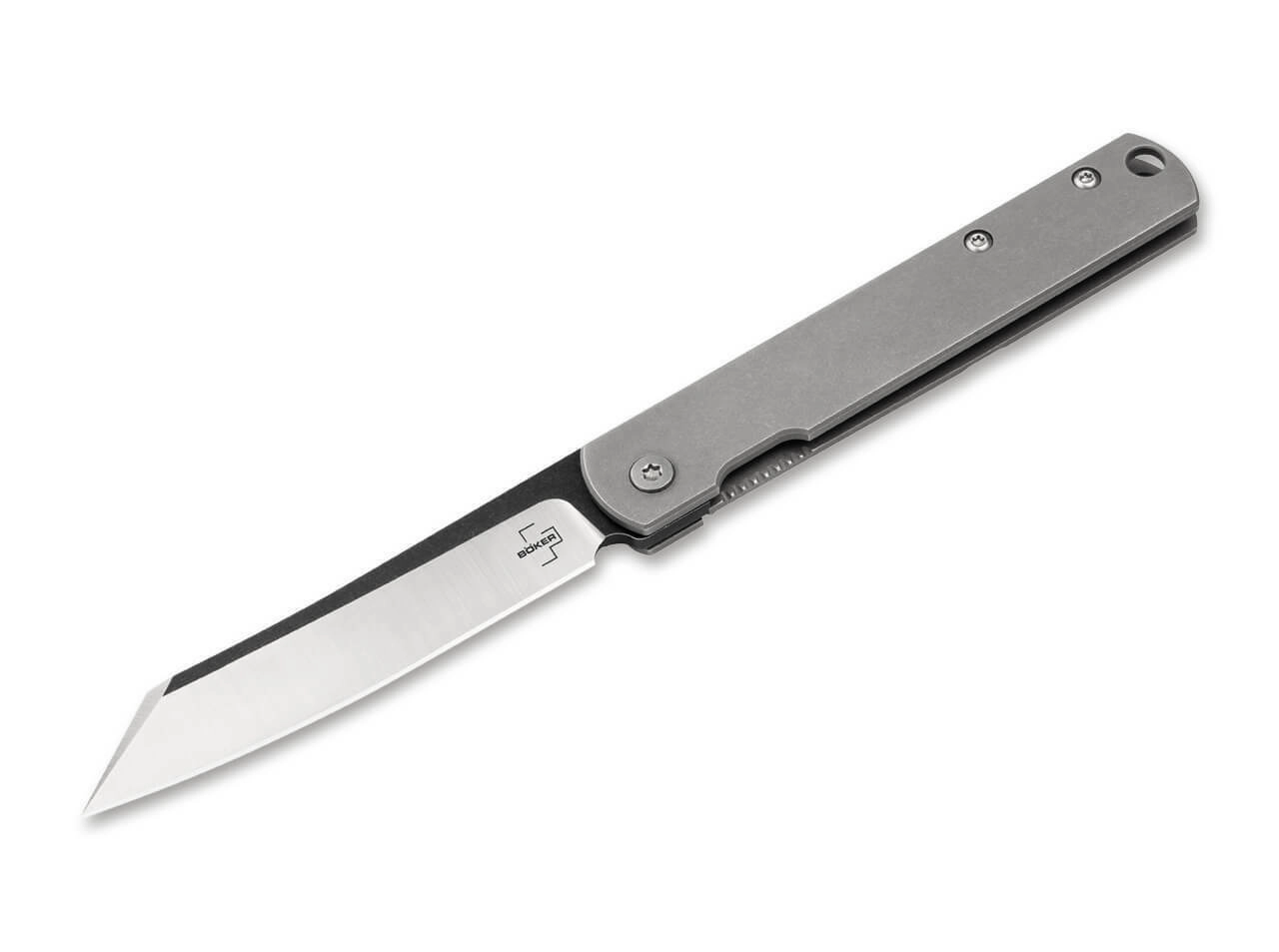 Böker Plus Zenshin kapesní nůž 7,5 cm Stonewash z nerezové oceli se sponou