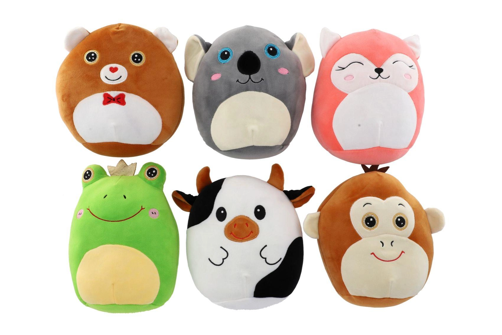 plyšové kulaté zvířátko 20 cm – koala, liška, medvídek, žabka, kravička a opička