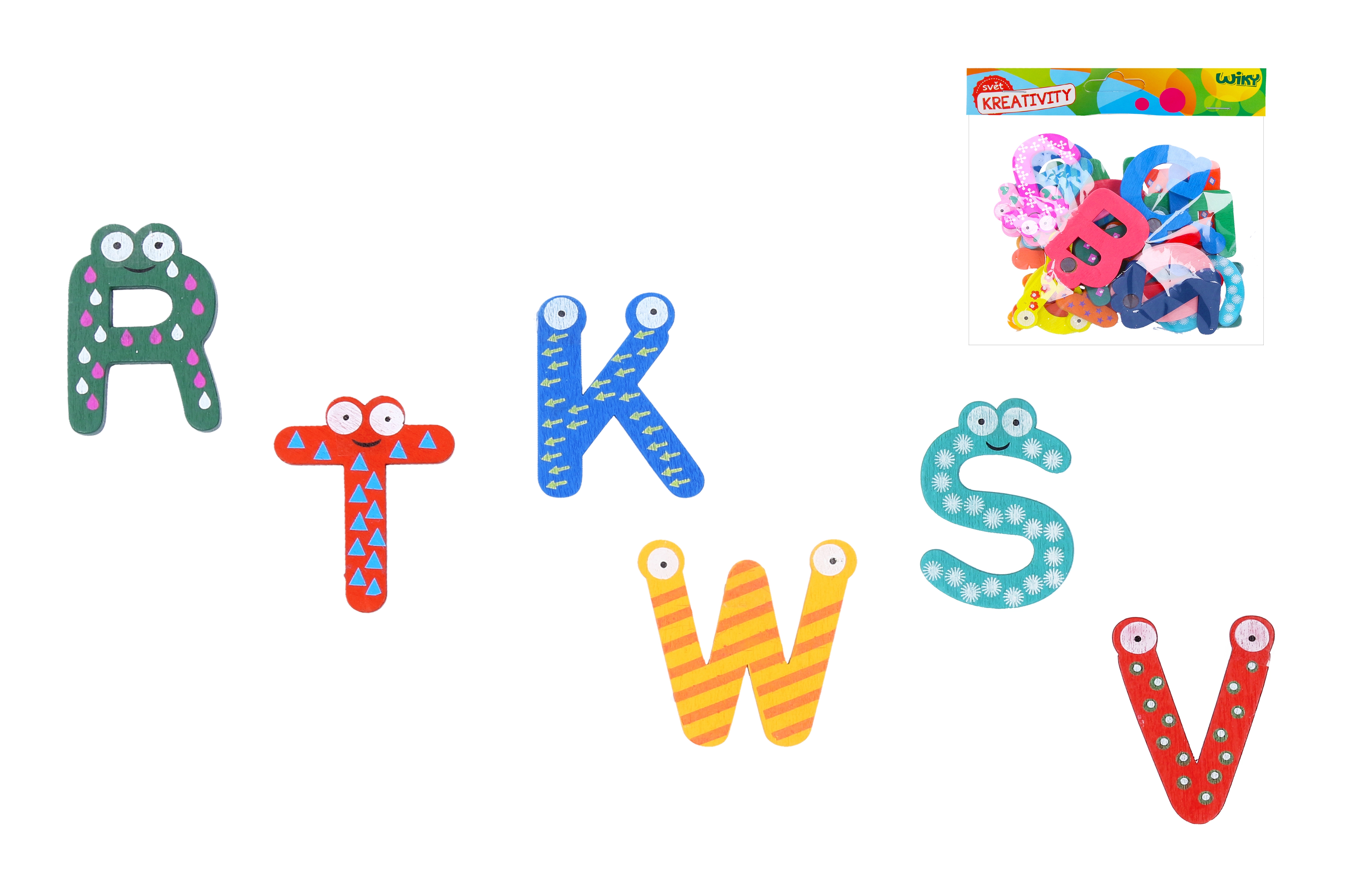 Levně Wiky Magnet abeceda dřevená