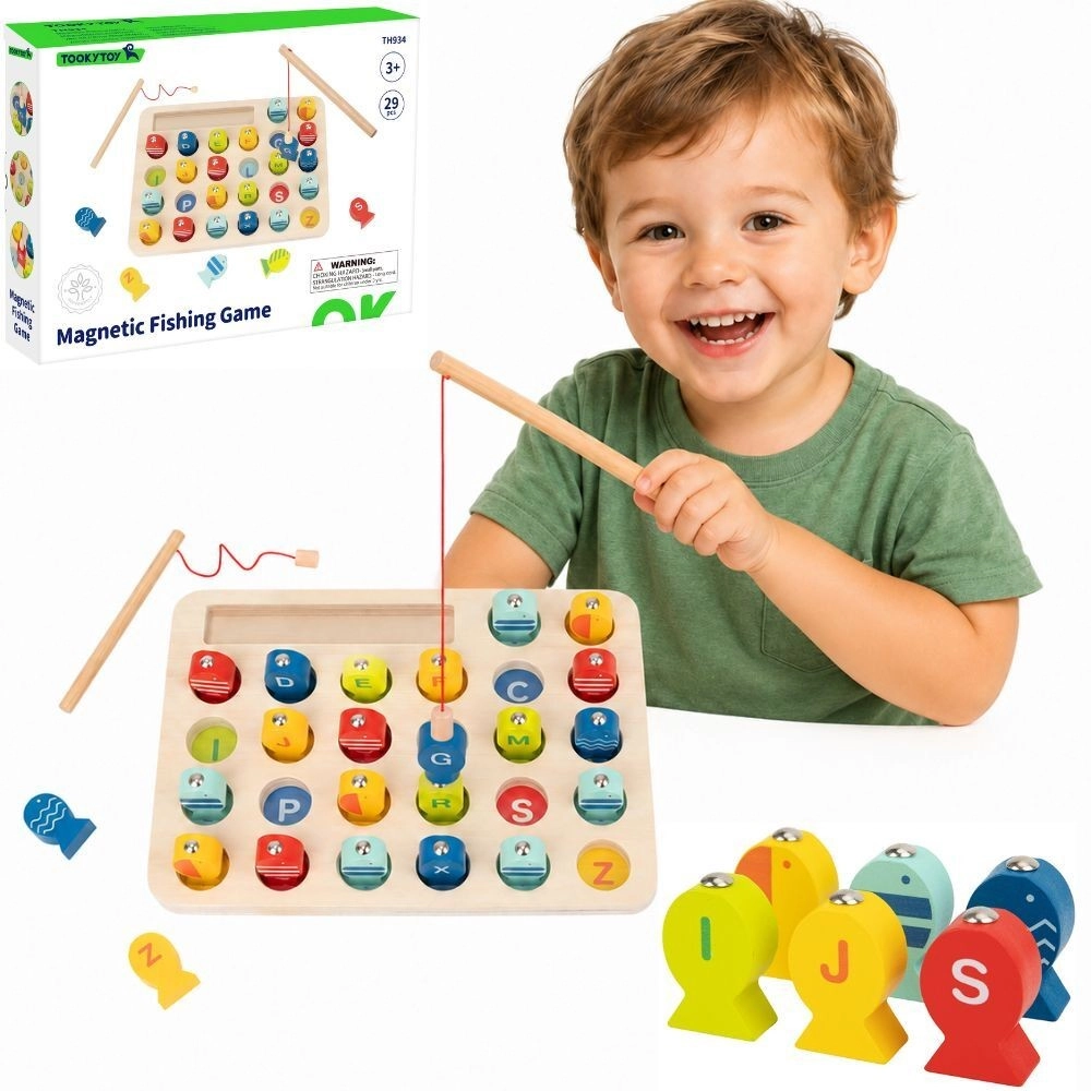 Dřevěná rybářská hra Učení písmen Tooky Toy