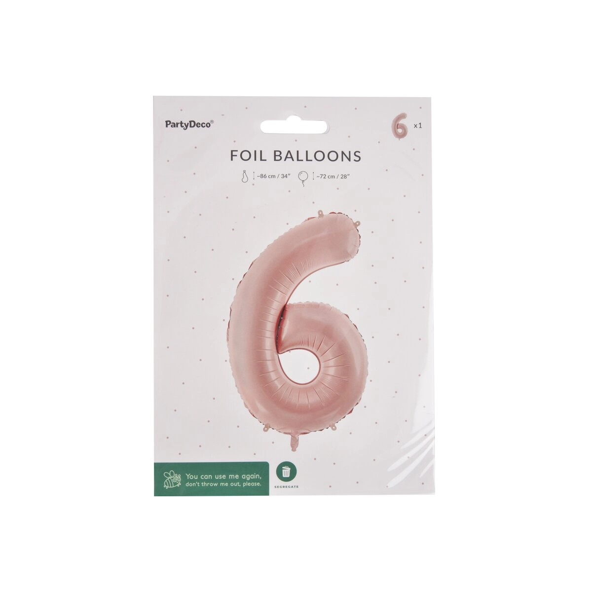 Fóliový balónek číslo 6 béžový 72 cm