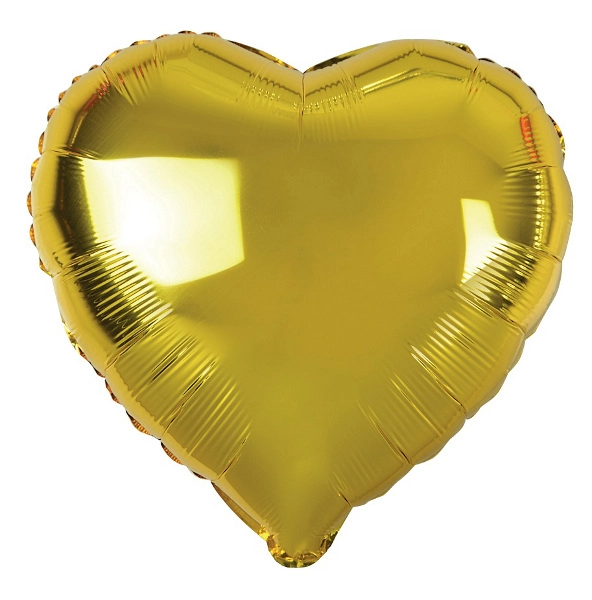 Fóliový balónek srdce zlaté 46 cm