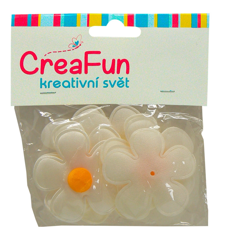 Textilní květy pro tvoření, 10 ks, průměr 4,5 cm