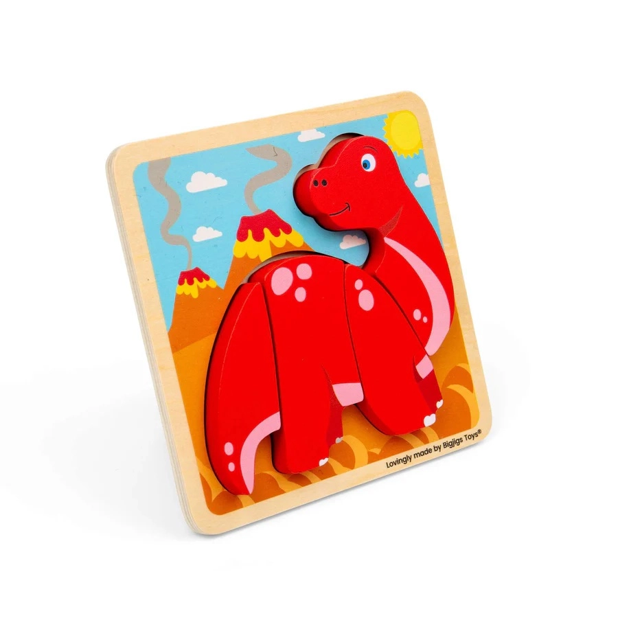 Bigjigs toys dřevěné vkládací puzzle diplodocus
