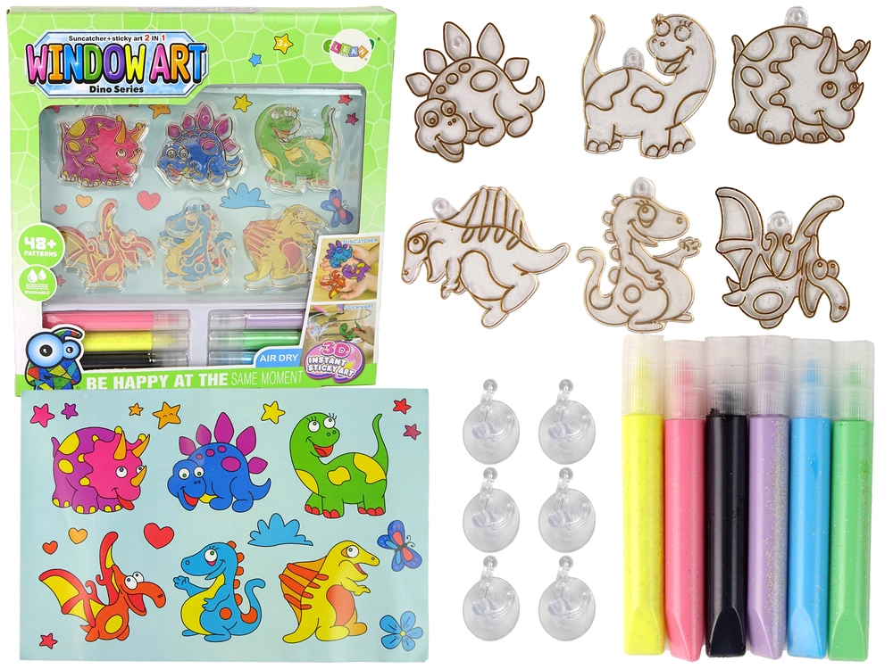 Kreativní sada na okenní vitráže Dino 3D