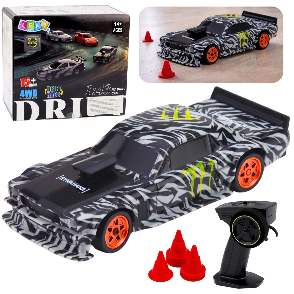 Rc driftovací sportovní auto černé 1:43