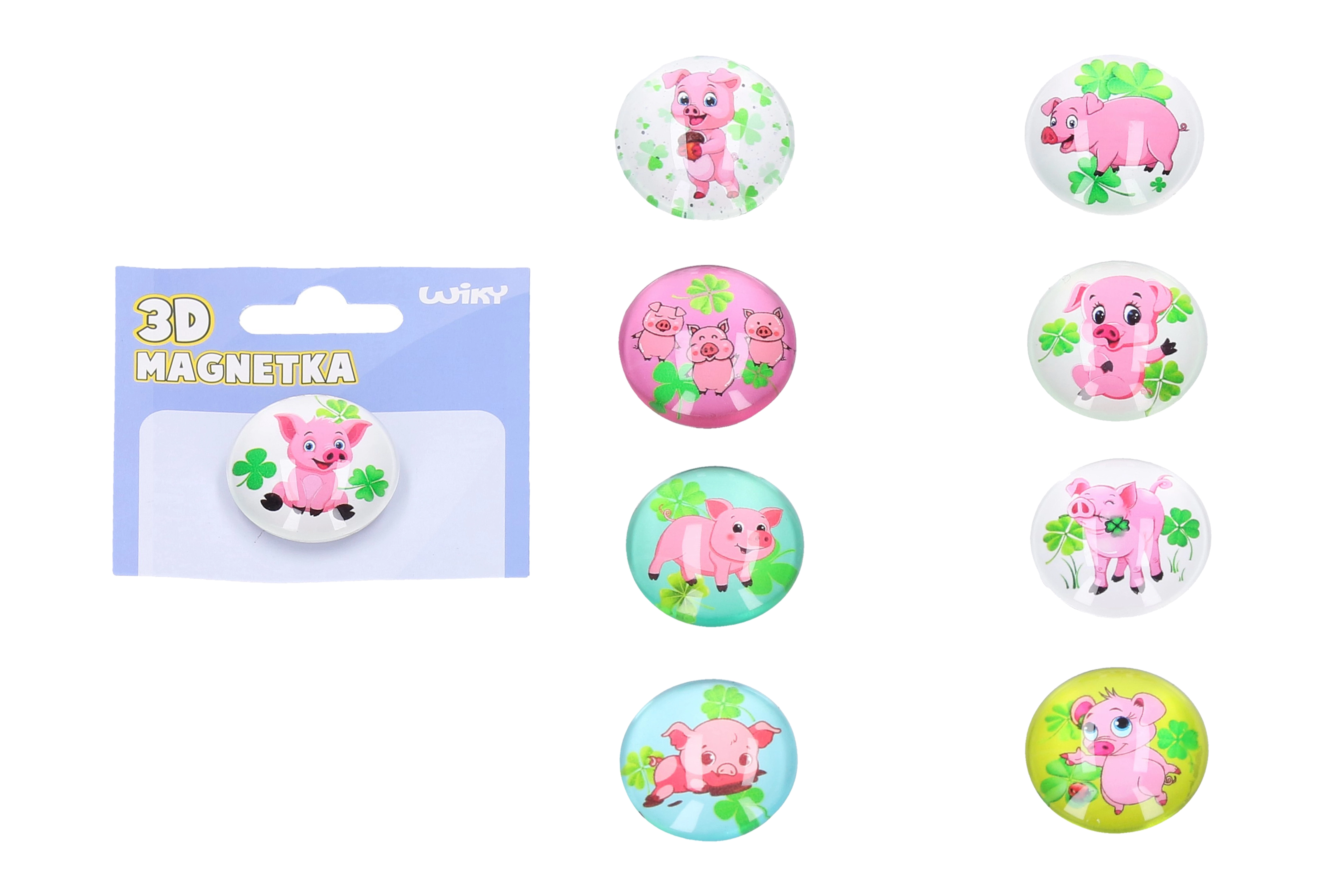 Skleněný magnet prasátko pro štěstí 3,5 cm