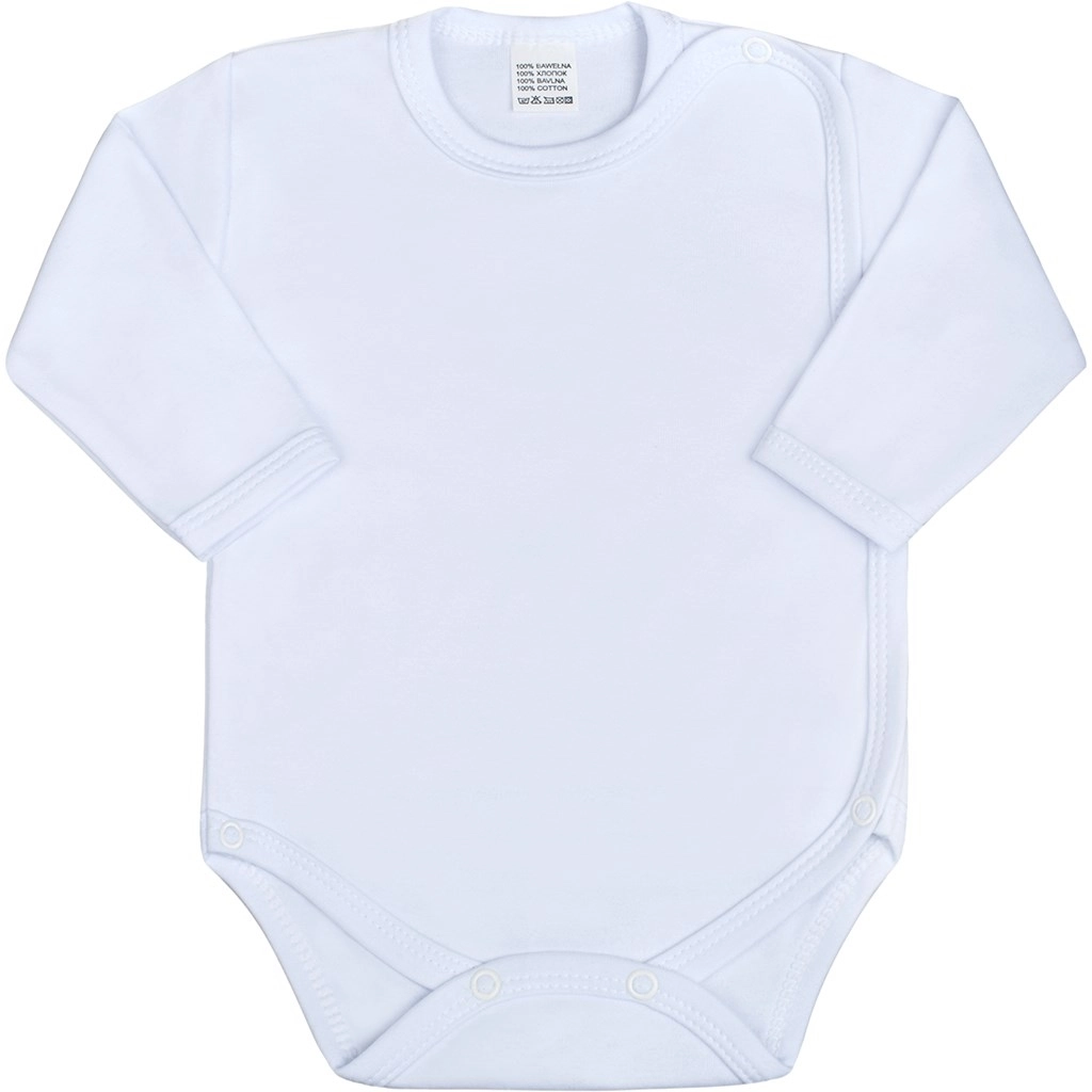 dětské celorozepínací body s dlouhým rukávem new baby classic bílé 62