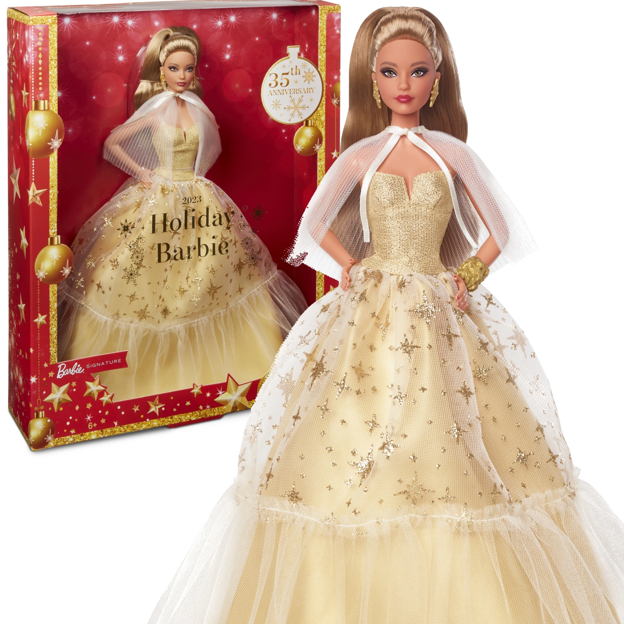 Barbie sběratelská panenka 35. výročí vánoční edice 2023