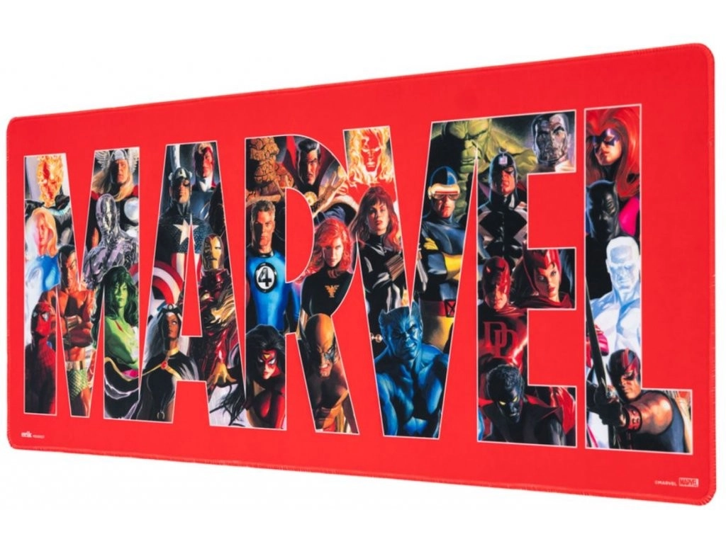 CurePink Herní podložka na stůl Marvel: Logo (80 x 35 cm)