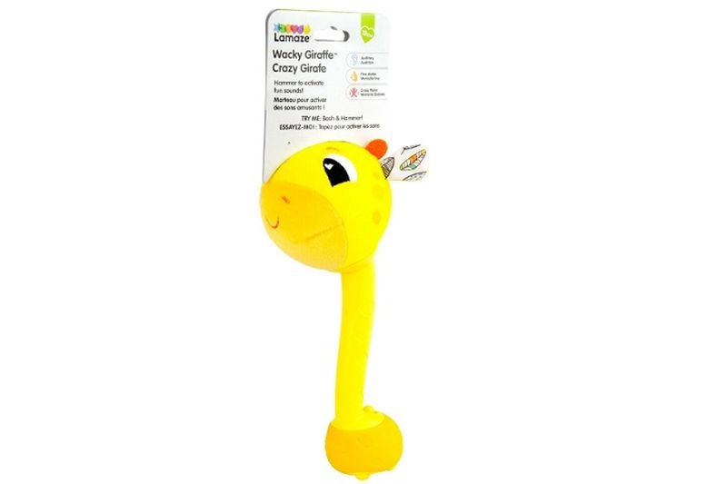 Lamaze Střelená žirafa – zvuková hračka na bouchání